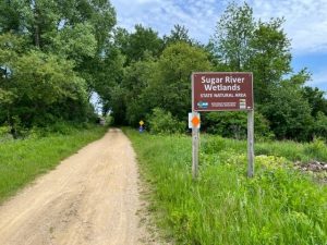 a portion of the Military Ridge State Trail in the Sugar River state wetland area. Photo by the author.