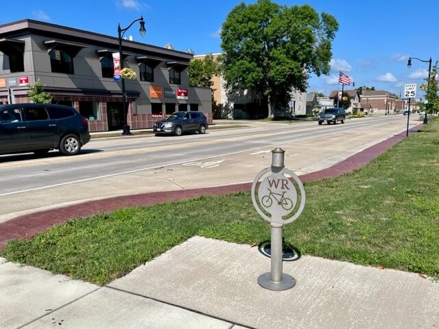 Bike parking in downtown Wisconsin Rapids is very charming, if somewhat impractical.