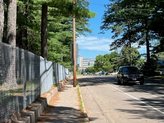 Sidewalk along Prentice Street near Maria Drive intersection